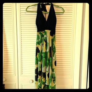 Halter dress, high-low hem